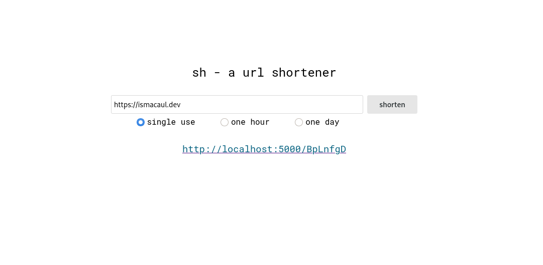 sh - a url shortener